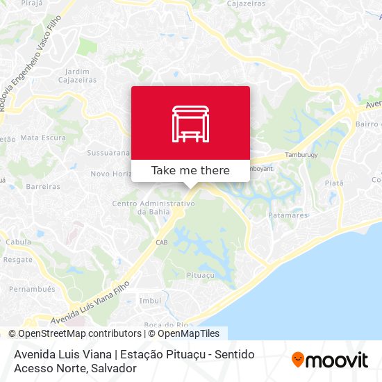 Avenida Luis Viana | Estação Pituaçu - Sentido Acesso Norte map