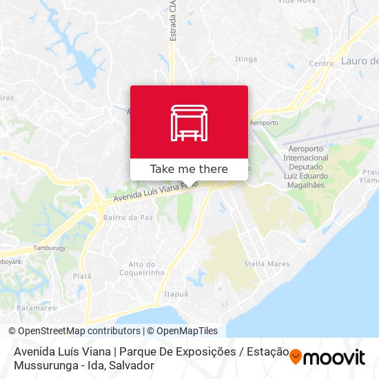 Mapa Avenida Luís Viana | Parque De Exposições / Estação Mussurunga - Ida