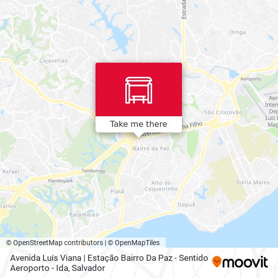 Mapa Avenida Luís Viana | Estação Bairro Da Paz - Sentido Aeroporto - Ida