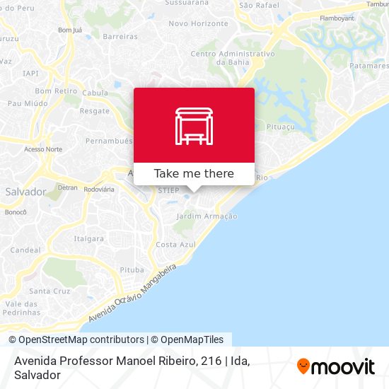 Mapa Avenida Professor Manoel Ribeiro, 216 | Ida