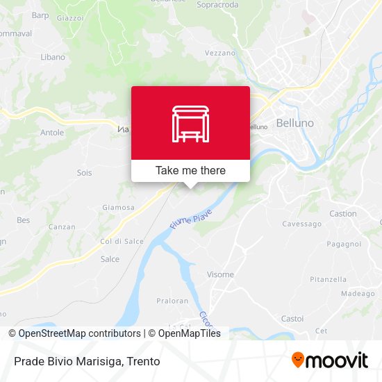 Prade Bivio Marisiga map