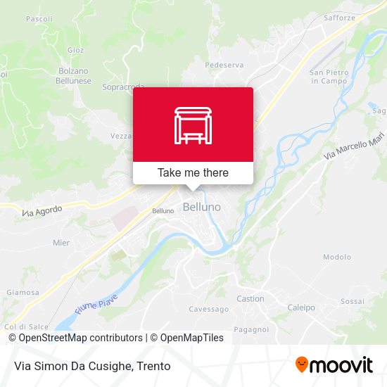 Via Simon Da Cusighe map