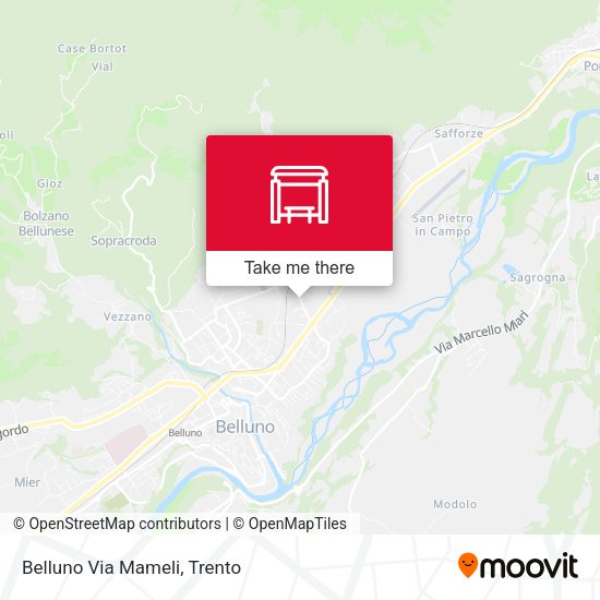 Belluno Via Mameli map