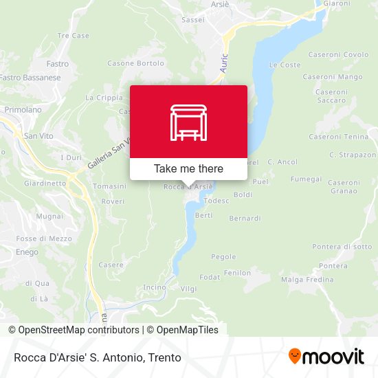 Rocca D'Arsie' S. Antonio map