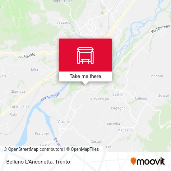 Belluno L'Anconetta map