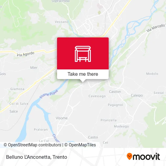 Belluno L'Anconetta map