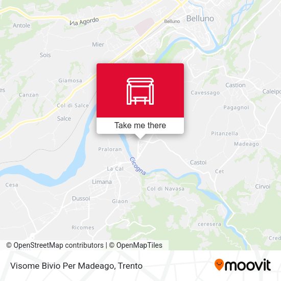 Visome Bivio Per Madeago map