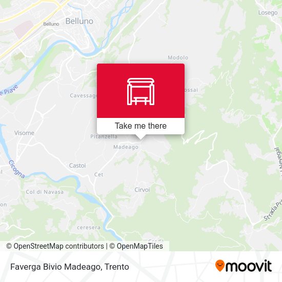 Faverga Bivio Madeago map