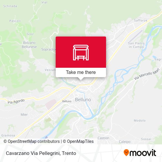 Cavarzano Via Pellegrini map