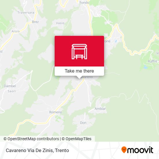 Cavareno Via De Zinis map