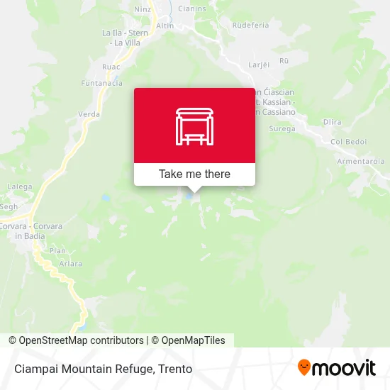 Ciampai Mountain Refuge map