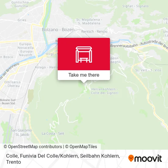 Colle, Funivia Del Colle / Kohlern, Seilbahn Kohlern map