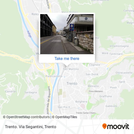 Trento. Via Segantini map