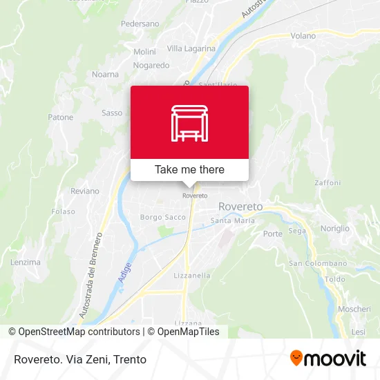 Rovereto Via Zeni map
