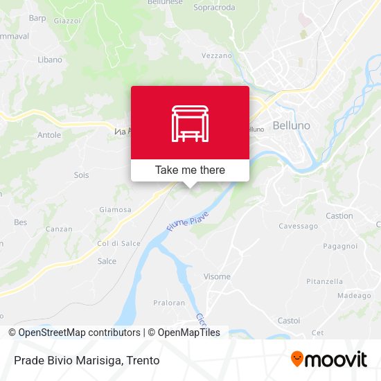 Prade Bivio Marisiga map