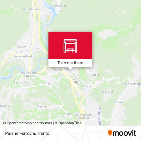 Paiane Ferrovia map