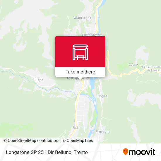 Longarone SP 251 To Belluno map