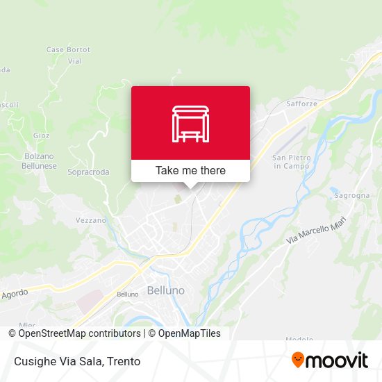 Cusighe Via Sala map