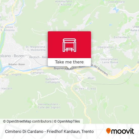 Cimitero Di Cardano - Friedhof Kardaun map