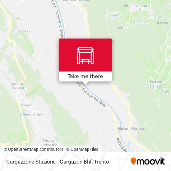 Gargazzone Stazione - Gargazon Bhf map