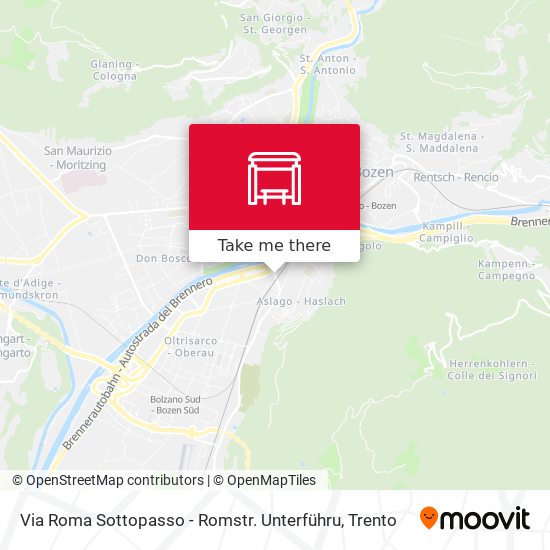 Via Roma Sottopasso - Romstr. Unterführu map