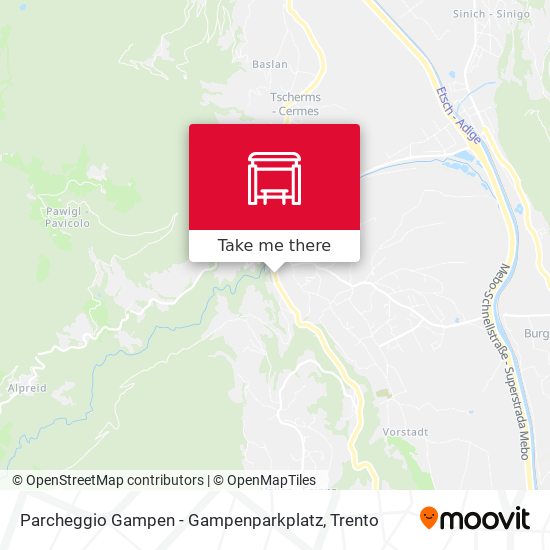 Parcheggio Gampen - Gampenparkplatz map