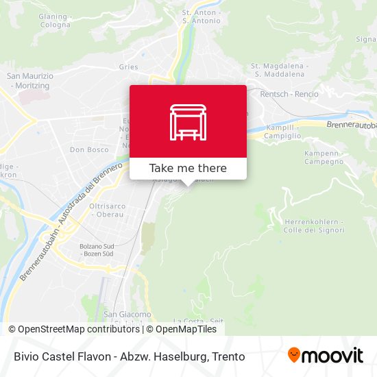 Bivio Castel Flavon - Abzw. Haselburg map