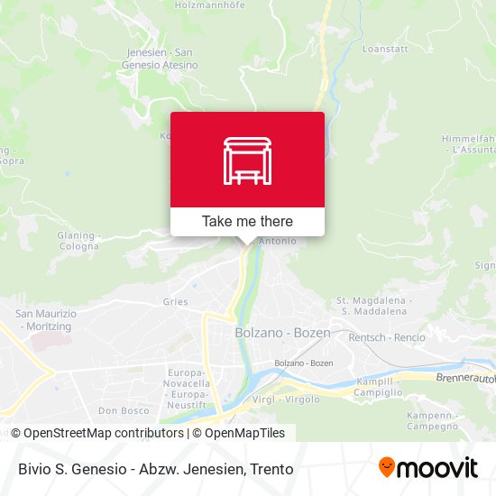 Bivio S. Genesio - Abzw. Jenesien map