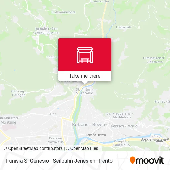 San Genesio Cable Car map
