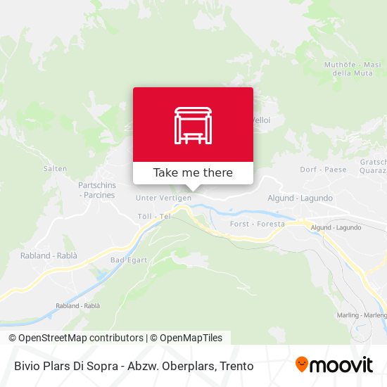 Bivio Plars Di Sopra - Abzw. Oberplars map