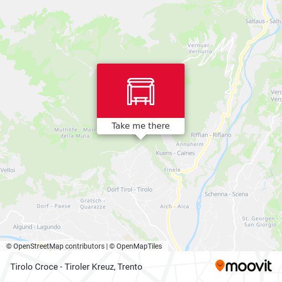 Tirolo Croce - Tiroler Kreuz map