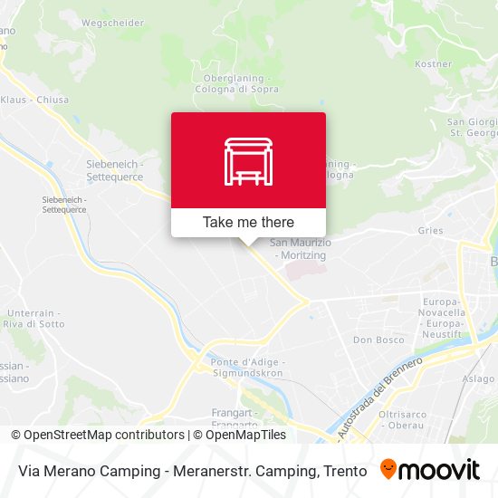 Via Merano Camping - Meranerstr. Camping map