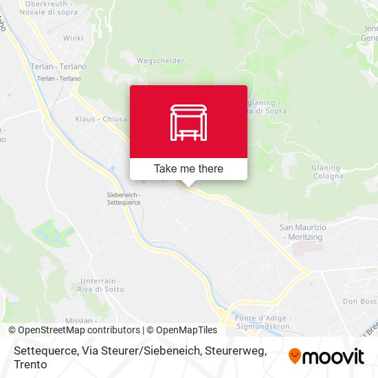 Settequerce, Via Steurer / Siebeneich, Steurerweg map