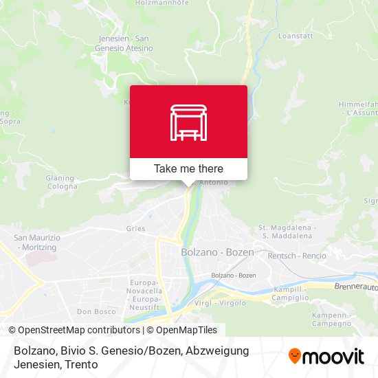 Bolzano, Bivio S. Genesio / Bozen, Abzweigung Jenesien map
