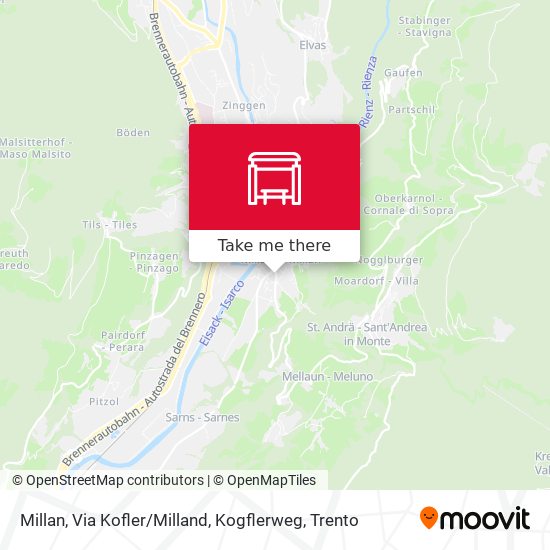 Millan, Via Kofler / Milland, Kogflerweg map