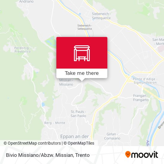 Bivio Missiano/Abzw. Missian map