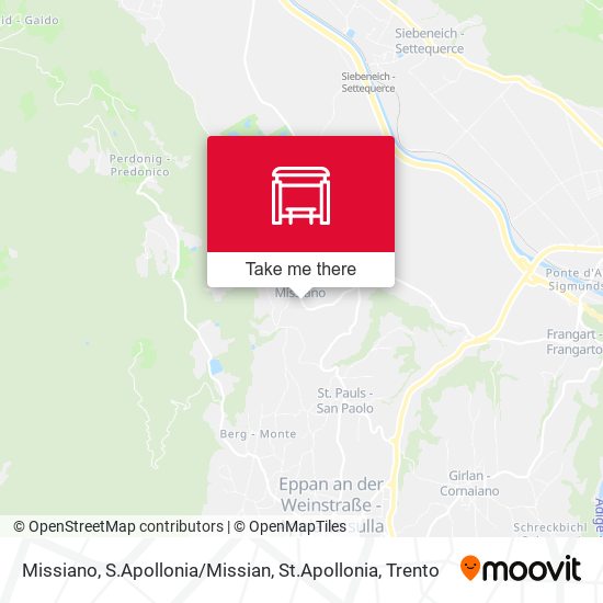 Missiano, S.Apollonia / Missian, St.Apollonia map