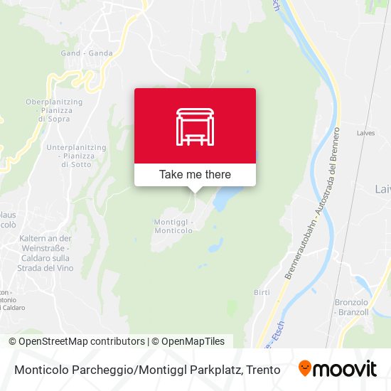 Monticolo Parcheggio / Montiggl Parkplatz map