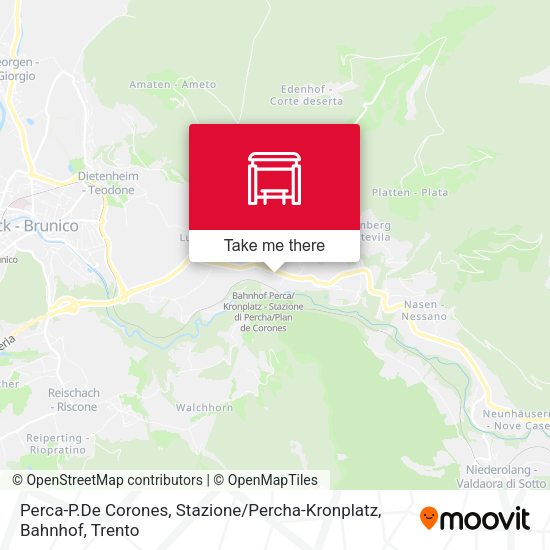 Perca-P.De Corones, Stazione / Percha-Kronplatz, Bahnhof map