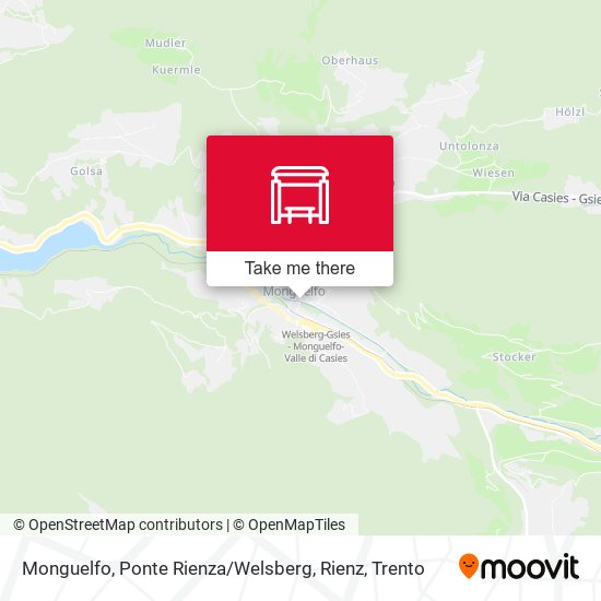 Monguelfo, Ponte Rienza / Welsberg, Rienz map