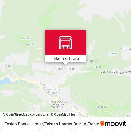 Tesido Ponte Harmer / Taisten Harmer Brücke map