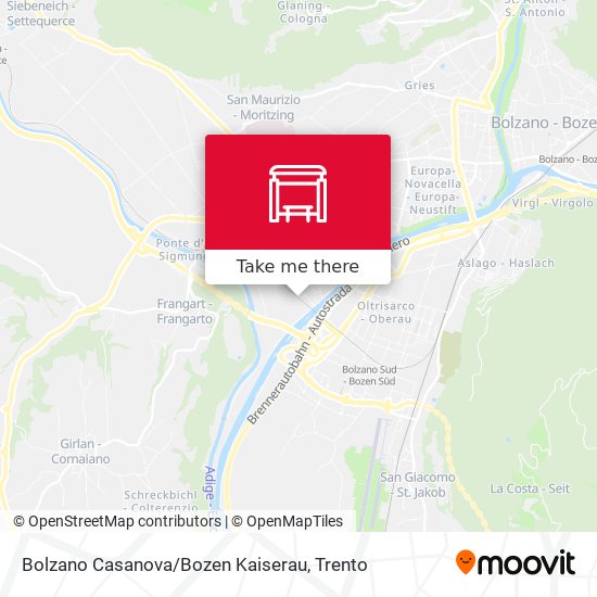 Bolzano Casanova / Bozen Kaiserau map