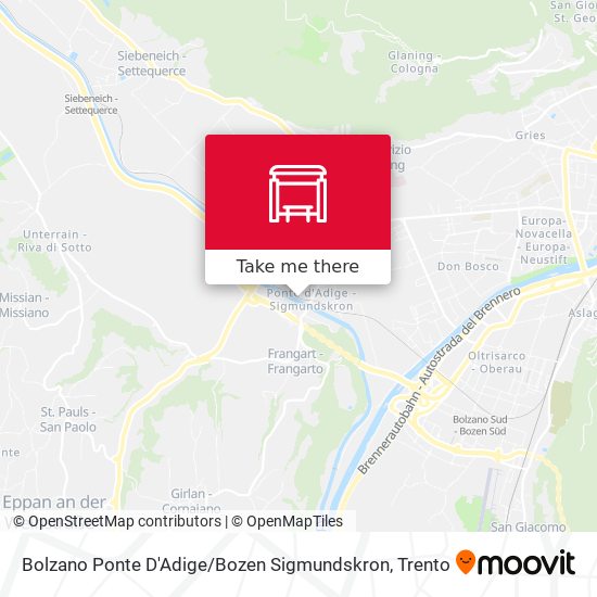 Bolzano Ponte D'Adige / Bozen Sigmundskron map