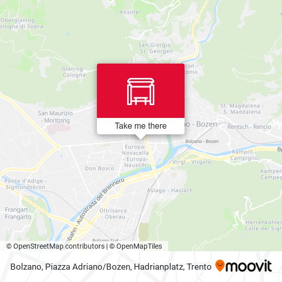 Bolzano, Piazza Adriano / Bozen, Hadrianplatz map