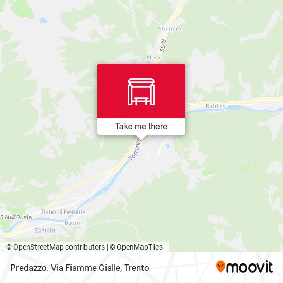 Predazzo. Via Fiamme Gialle map