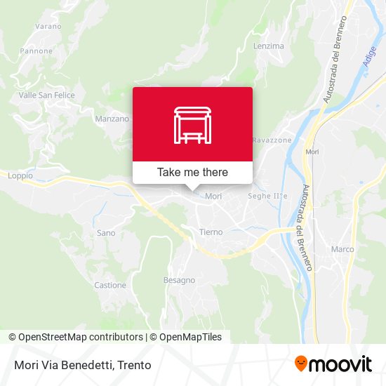Mori Via Benedetti map