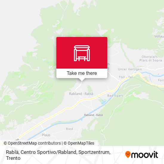 Rablà, Centro Sportivo / Rabland, Sportzentrum map