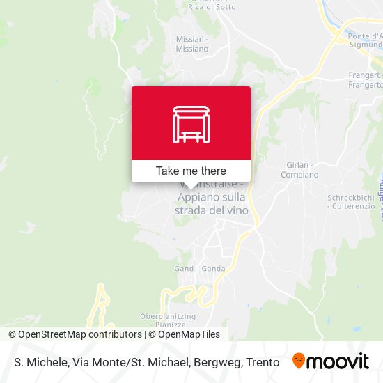 S. Michele, Via Monte / St. Michael, Bergweg map