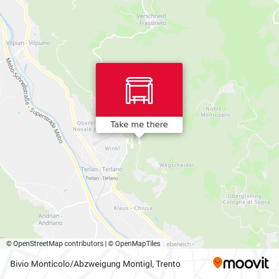 Bivio Monticolo / Abzweigung Montigl map