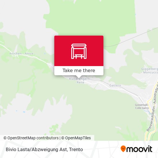 Bivio Lasta/Abzweigung Ast map